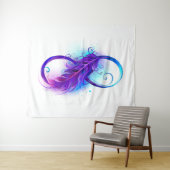 Infinity with Purple Feather Wandteppich (Beispiel (Horizontal))