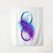 Infinity with Purple Feather Wandteppich (Vorderseite)