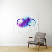 Infinity with Purple Feather Wandteppich (Beispiel (Horizontal))
