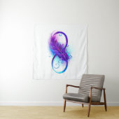 Infinity with Purple Feather Wandteppich (Beispiel (Horizontal))