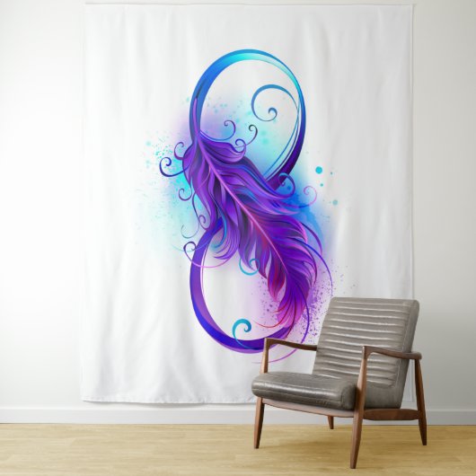 Infinity with Purple Feather Wandteppich (Beispiel)