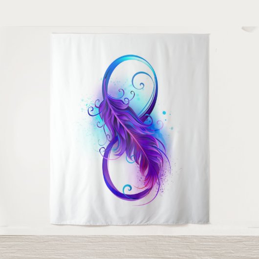 Infinity with Purple Feather Wandteppich (Vorderseite)