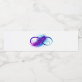 Infinity with Purple Feather Wasserflaschenetikett (Einzelnes Label)