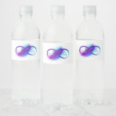 Infinity with Purple Feather Wasserflaschenetikett (Flaschen)