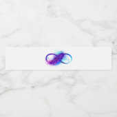 Infinity with Purple Feather Wasserflaschenetikett (Einzelnes Label)