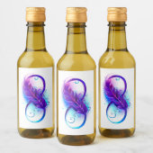 Infinity with Purple Feather Weinetikett (Flaschen)