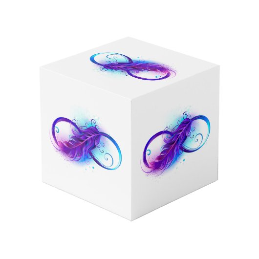 Infinity with Purple Feather Würfel (Rückseite Schrägansicht)