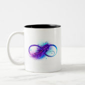 Infinity with Purple Feather Zweifarbige Tasse (Links)