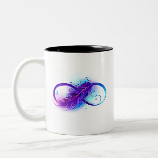 Infinity with Purple Feather Zweifarbige Tasse (Links)
