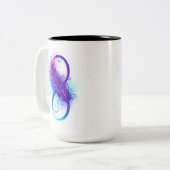 Infinity with Purple Feather Zweifarbige Tasse (Vorderseite Links)