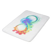Infinity with Rainbow Jellyfish Badematte (Schrägansicht)