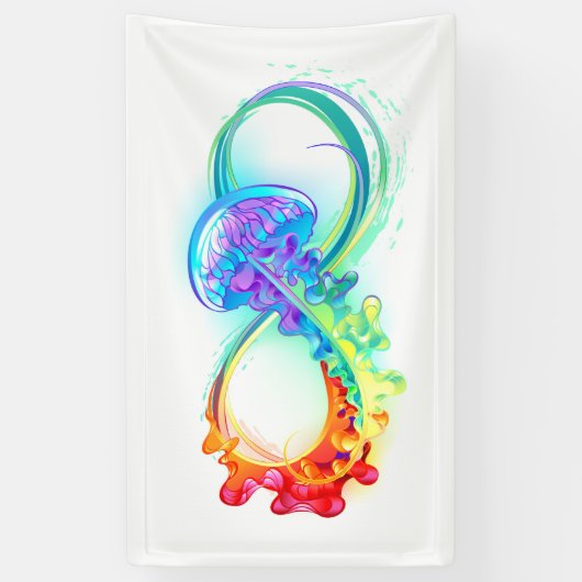 Infinity with Rainbow Jellyfish Banner (Vertikal)