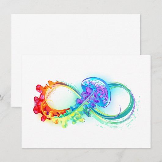 Infinity with Rainbow Jellyfish Begleitkarte (Vorne/Hinten)