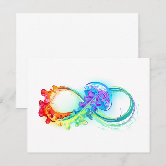 Infinity with Rainbow Jellyfish Begleitkarte (Vorne/Hinten)