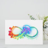 Infinity with Rainbow Jellyfish Briefpapier (Stehend Vorderseite)
