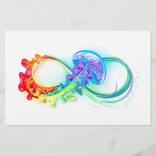 Infinity with Rainbow Jellyfish Briefpapier (Vorderseite)
