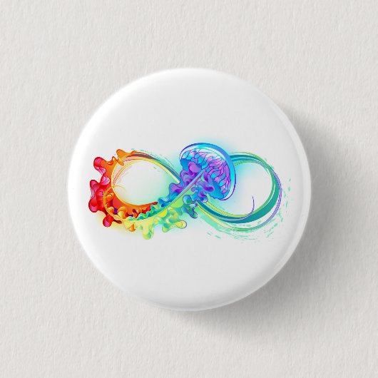 Infinity with Rainbow Jellyfish Button (Vorderseite)