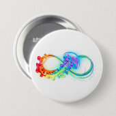 Infinity with Rainbow Jellyfish Button (Vorne & Hinten)