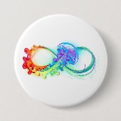 Infinity with Rainbow Jellyfish Button (Vorderseite)