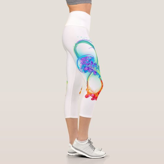 Infinity with Rainbow Jellyfish Capri Leggings (Rechts)