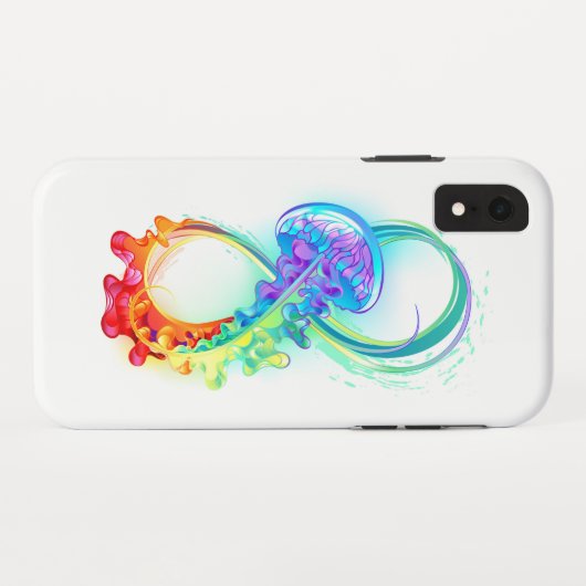 Infinity with Rainbow Jellyfish Case-Mate iPhone Hülle (Rückseite (Horizontal))