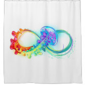 Infinity with Rainbow Jellyfish Duschvorhang (Vorderseite)