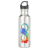 Infinity with Rainbow Jellyfish Edelstahlflasche (Vorderseite)