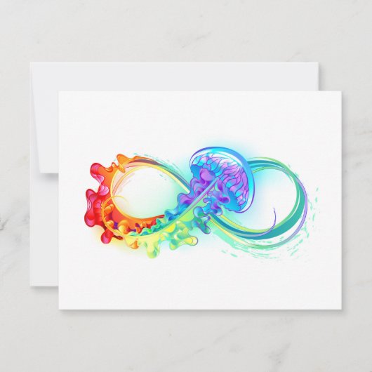 Infinity with Rainbow Jellyfish Einladung (Vorderseite)