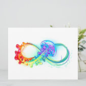 Infinity with Rainbow Jellyfish Einladung (Stehend Vorderseite)