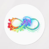 Infinity with Rainbow Jellyfish Etiketten (Design 2)