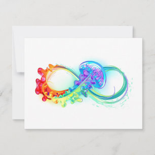 Infinity with Rainbow Jellyfish Feiertagskarte