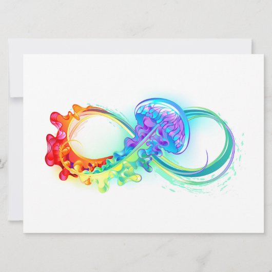 Infinity with Rainbow Jellyfish Feiertagskarte (Vorderseite)