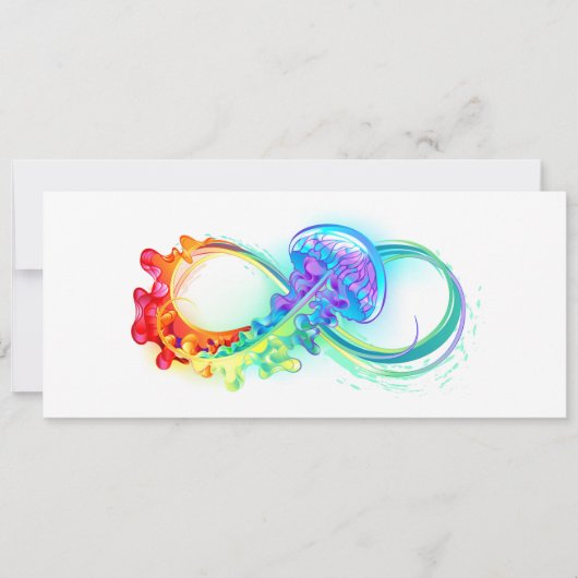 Infinity with Rainbow Jellyfish Feiertagskarte (Vorderseite)
