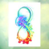 Infinity with Rainbow Jellyfish Fensteraufkleber (Blatt 3)