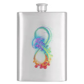 Infinity with Rainbow Jellyfish Flachmann (Vorderseite)