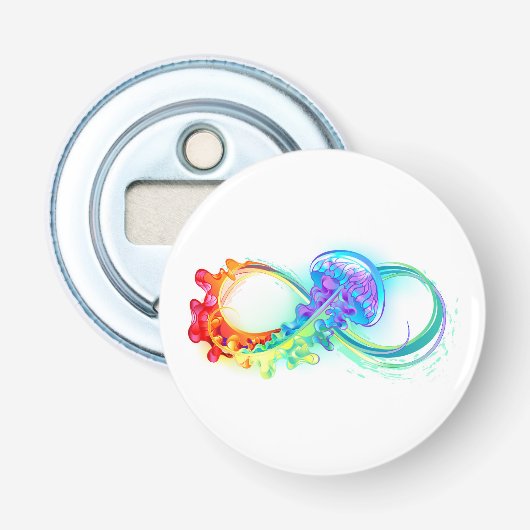 Infinity with Rainbow Jellyfish Flaschenöffner (Vorderseite)