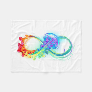 Infinity with Rainbow Jellyfish Fleecedecke