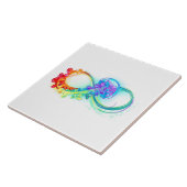 Infinity with Rainbow Jellyfish Fliese (Seite)