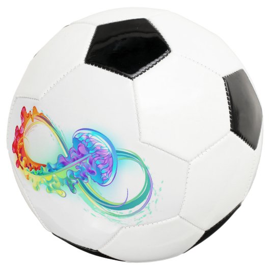 Infinity with Rainbow Jellyfish Fußball (Dreiviertel)