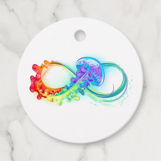 Infinity with Rainbow Jellyfish Geschenkanhänger (Vorderseite)
