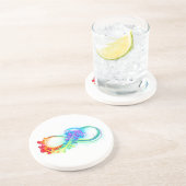 Infinity with Rainbow Jellyfish Getränkeuntersetzer (Seite)