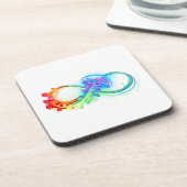 Infinity with Rainbow Jellyfish Getränkeuntersetzer (Linke Seite)