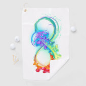 Infinity with Rainbow Jellyfish Golfhandtuch (Insitu)