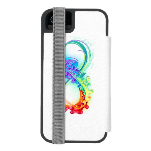 Infinity with Rainbow Jellyfish Incipio iPhone Geldbeutel-Hülle (Folio Rückseite)