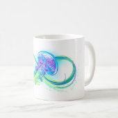 Infinity with Rainbow Jellyfish Kaffeetasse (VorderseiteRechts)