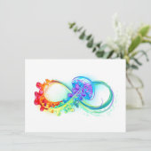 Infinity with Rainbow Jellyfish Karte (Stehend Vorderseite)