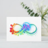 Infinity with Rainbow Jellyfish Karte (Stehend Vorderseite)