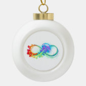 Infinity with Rainbow Jellyfish Keramik Kugel-Ornament (Vorderseite)