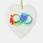 Infinity with Rainbow Jellyfish Keramik Ornament (Rechts)