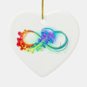 Infinity with Rainbow Jellyfish Keramik Ornament (Hinten)
